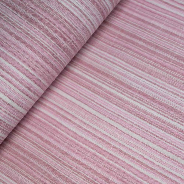 Musselin Double Feine Streifen altrosa