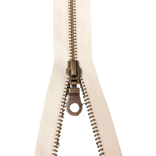 YKK teilbarer Reißverschluss Metall ecru