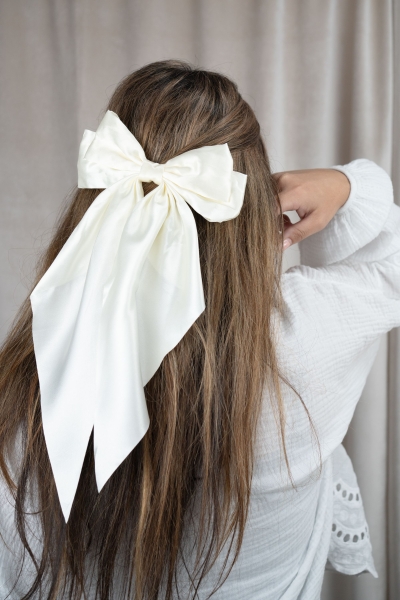 Haarschleife Haarspange creme
