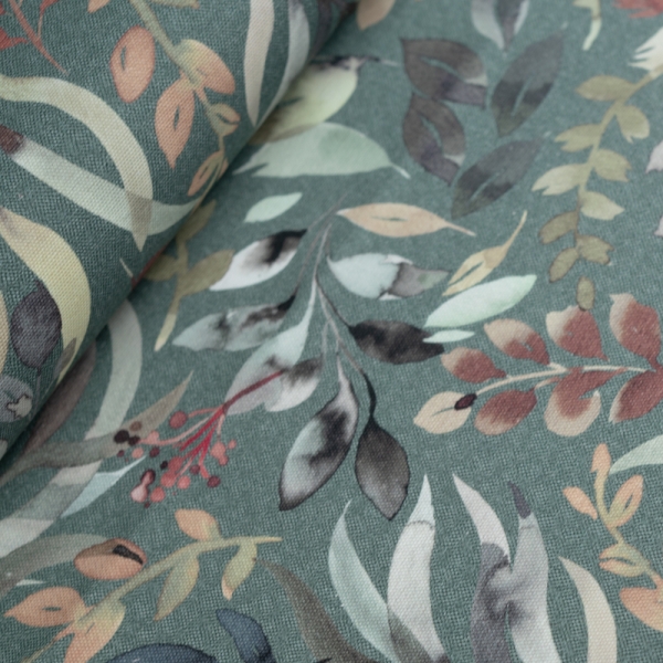 Canvas Blätter dusty mint