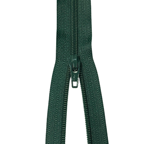 YKK nicht teilbarer Reißverschluss kleine Spirale tannengrün