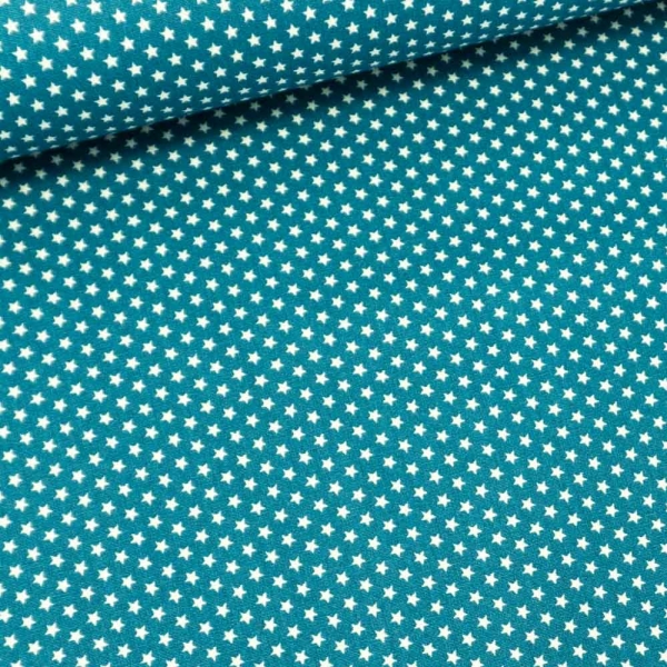 Edle Baumwollwebware Popeline Mini Sterne jeansblau dunkel