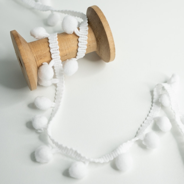 Bommelborte 10mm weiß