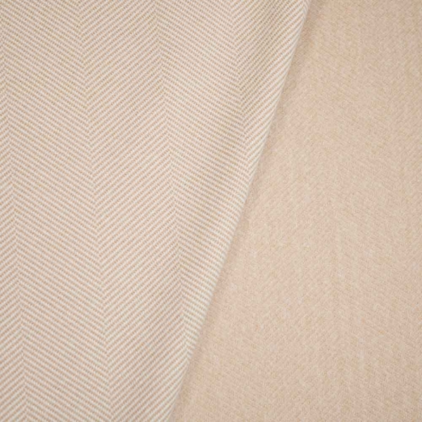 Jacquard Mantelstrick Fischgrät beige