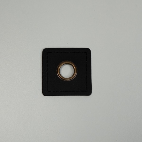 Kunstleder-Ösen Patches Quadratisch 10mm schwarz