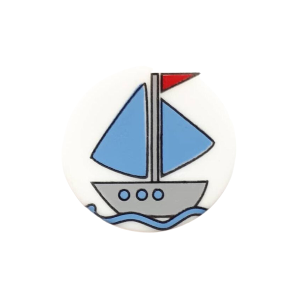 Kinderknopf Segelboot 17mm