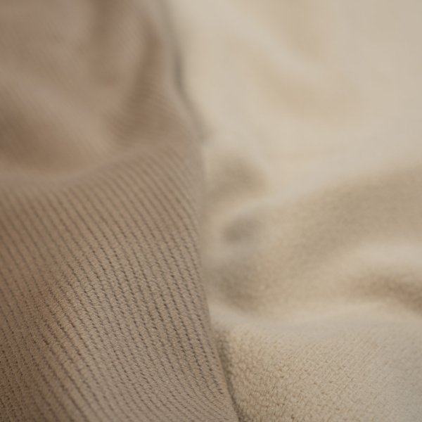 Cord Doubleface mit Fleece Innenseite beige