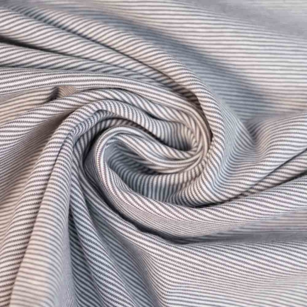 Baumwolljersey Ringelstreifen grau