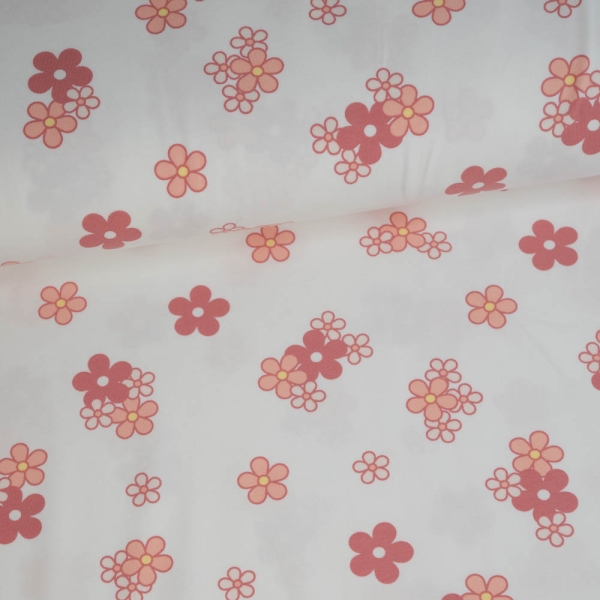 Baumwolljersey Daisy Flower ecru