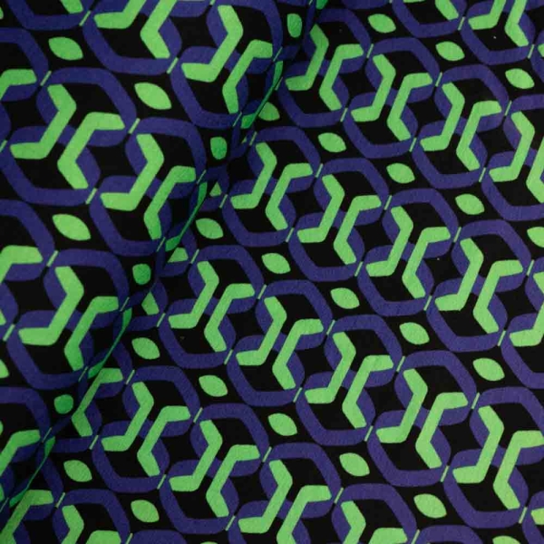 Viskosejersey Grafisch schwarz