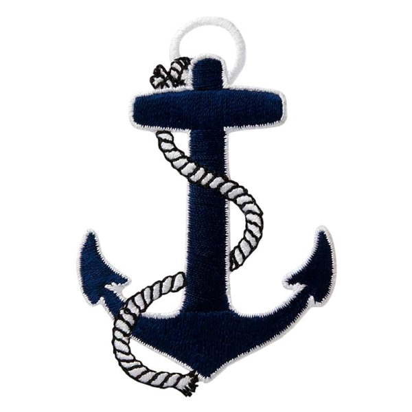 Applikation Anker blau/weiß groß