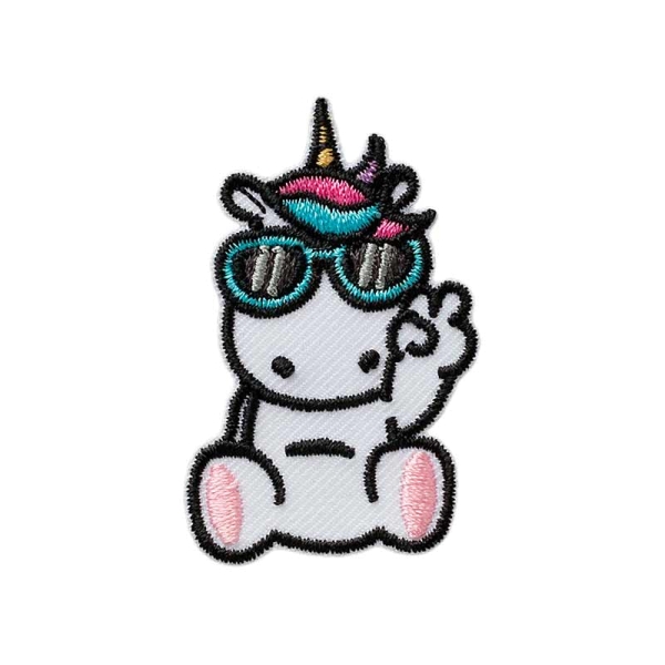 Applikation Einhorn mit Sonnenbrille