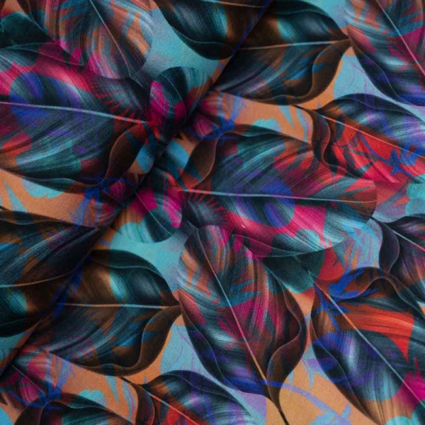 French Terry Sweat Blätter senfgelb