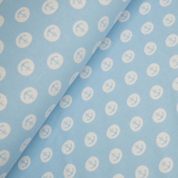 Baumwolljersey Anker Buttons hellblau
