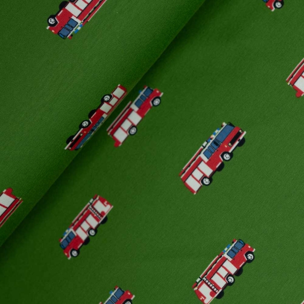 Baumwolljersey Feuerwehr grün