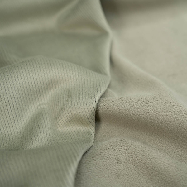 Cord Doubleface mit Fleece Innenseite khaki hell