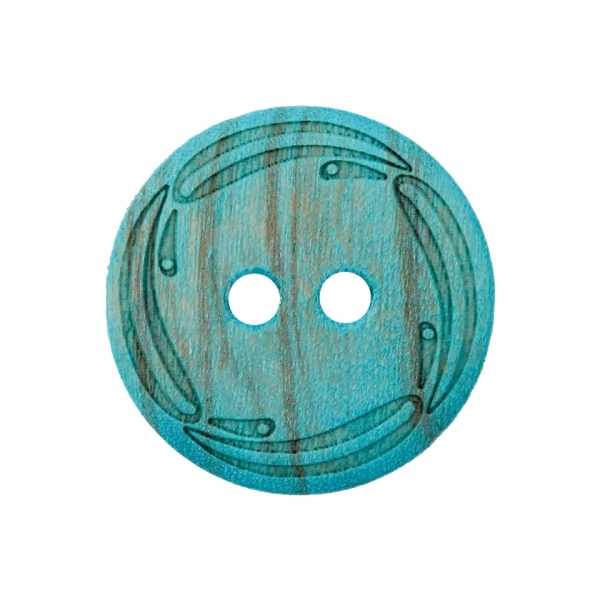 Holzknopf Ranke 23mm blau