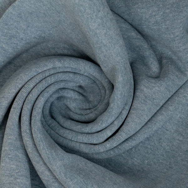 50cm Zuschnitt Feinstrick Bündchen meliert jeansblau