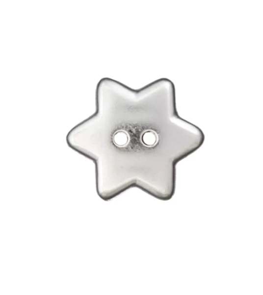 Prym Polyesterknopf metallisiert Stern 15mm silber