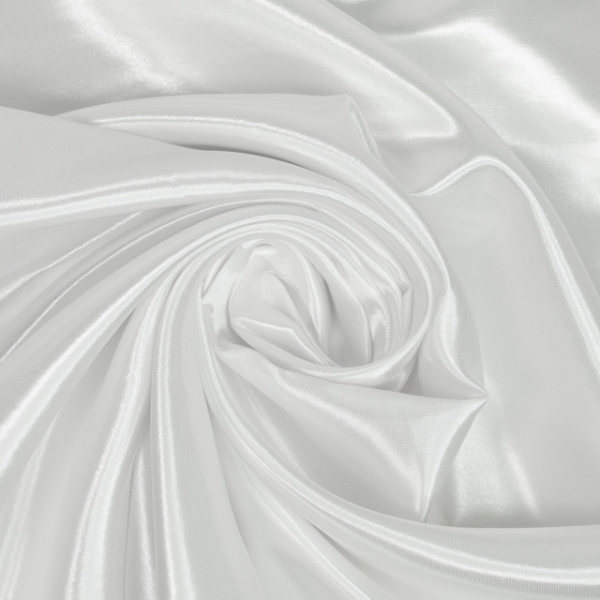 1,50m Zuschnitt B-Ware Satin Sina Glänzend Uni weiß