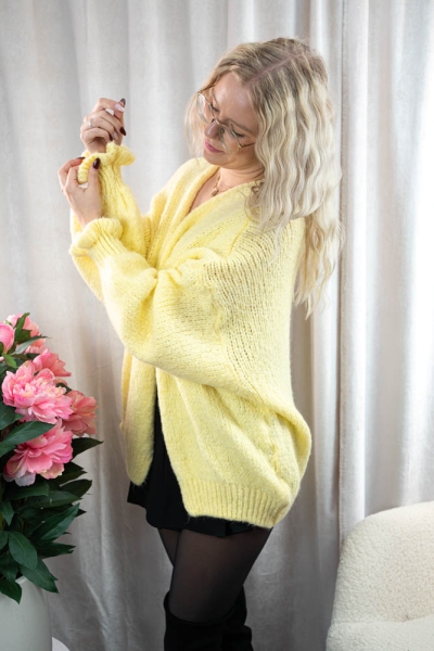Cardigan mit Rüschenärmel SOFT butter yellow