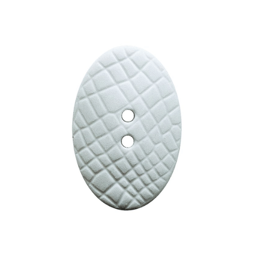 Modeknopf oval struktur 30mm weiß