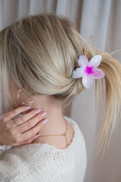 Haarklammer Hawaiiblume pastelpink