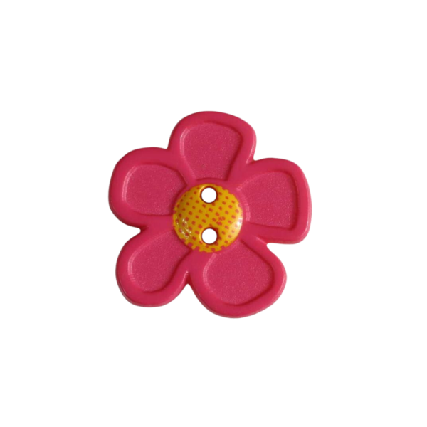 Kinderknopf Blume pink 20mm