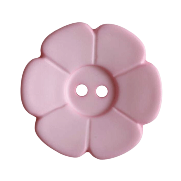 Kinderknopf Blume matt 28 mm rosa