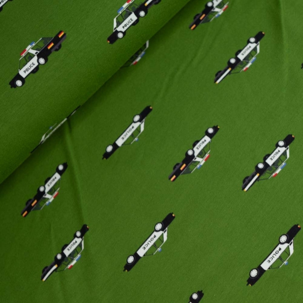 Baumwolljersey Police Auto oliv