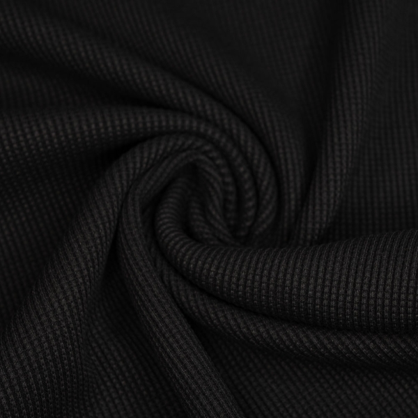 Waffeljersey Baumwolle schwarz