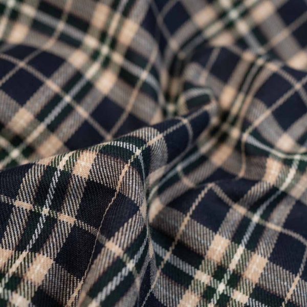 Twill Wool Touch Glenchecks navy-beige