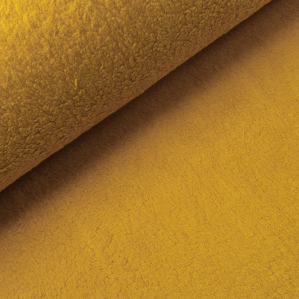 Baumwoll Teddyplüsch senf