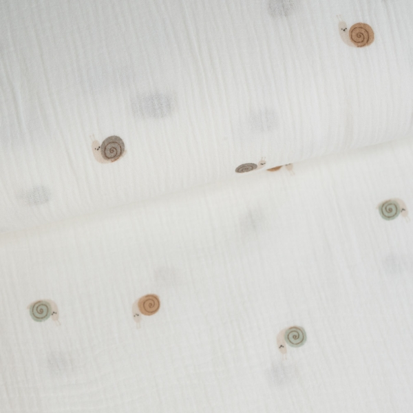 Musselin Double Gauze Schnecke ecru