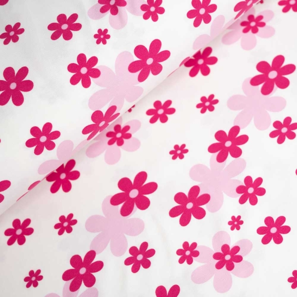 Baumwolljersey Blümchen weiß