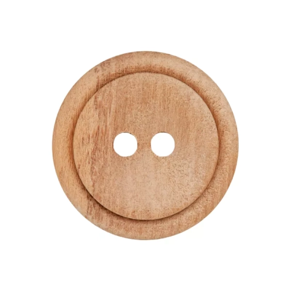 Holzknopf Rund flacher Rand 34mm