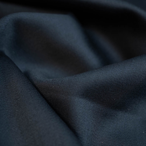 Italienischer Wollsatin Luxury dark navy