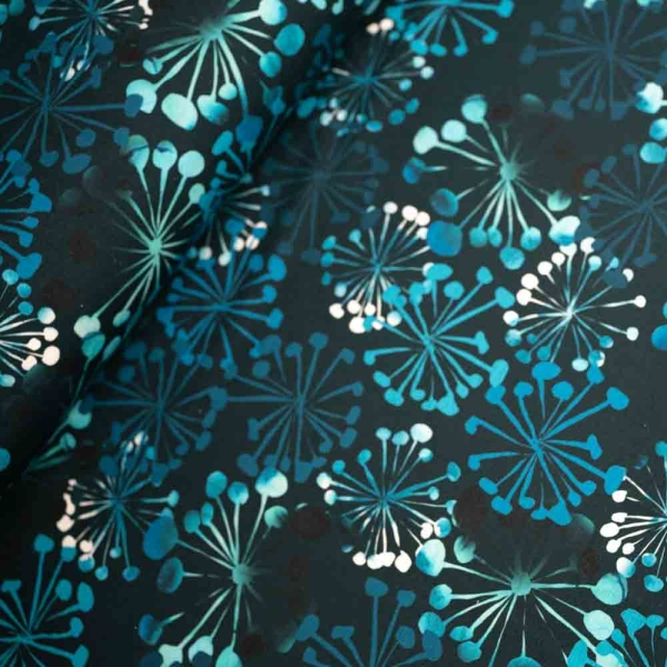 Baumwolljersey Aquarell Pusteblume petrol