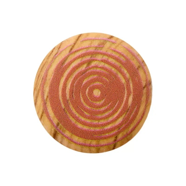 Holzknopf Öse spirale 25mm mittelbraun