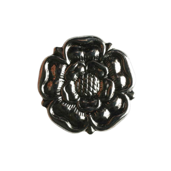 Metallknopf Blume 15mm altsilber