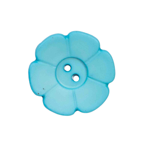 Kinderknopf Blume matt 15mm türkis
