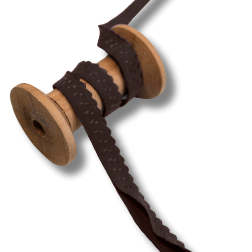 Elastisches Gummi Einfassband 20mm dunkelbraun