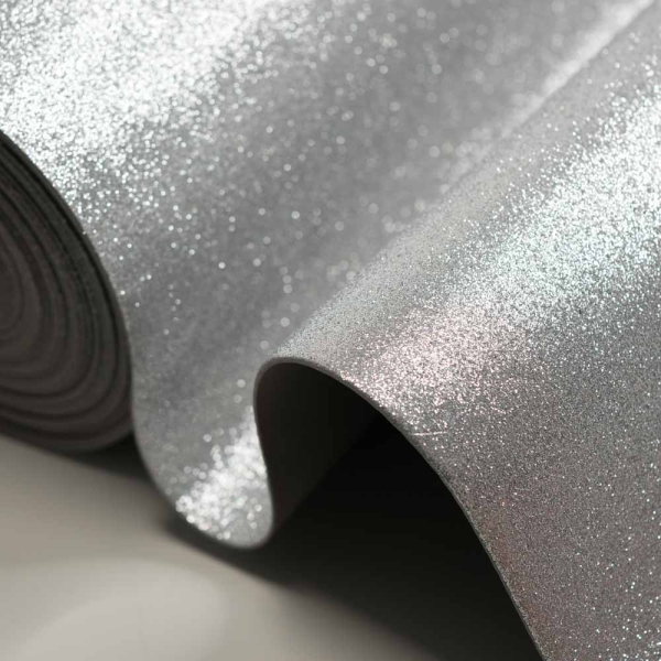 Glitzer Moosgummi Goma Eva 2mm silber