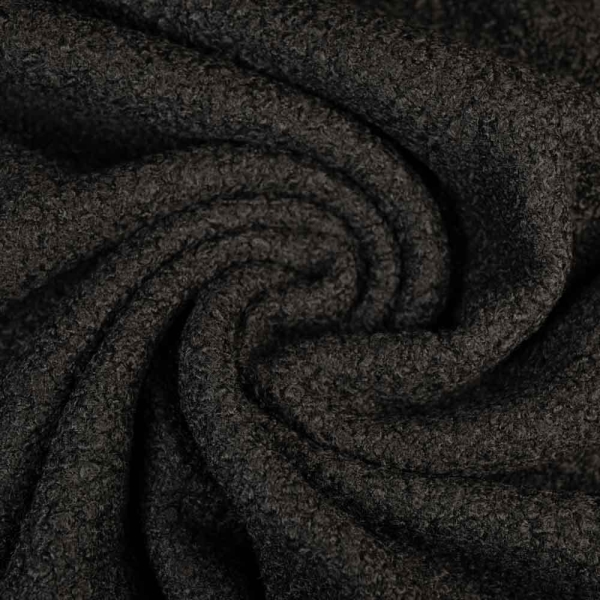Bouclé Mantelstoff schwarz