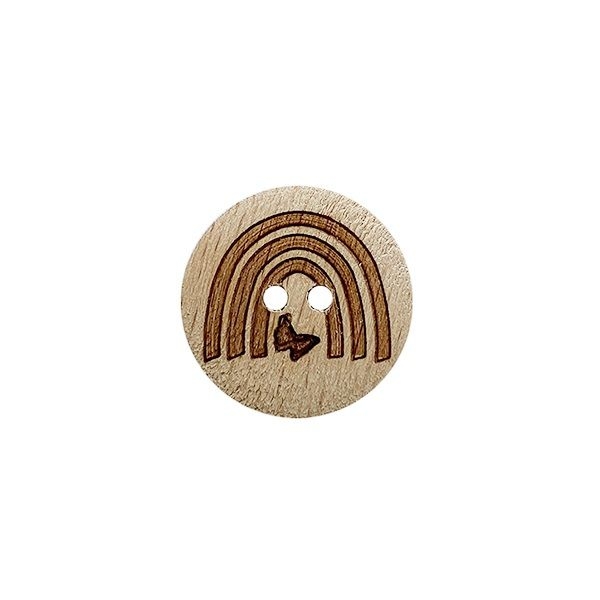 Holzknopf Regenbogen 18mm braun